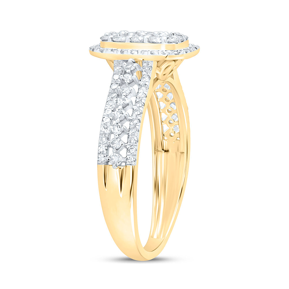10K Yellow Or White Gold 3/4 Cttw Natural Diamond Nk Fashion Bridal Anniversary Wedding Engagement Band Ring