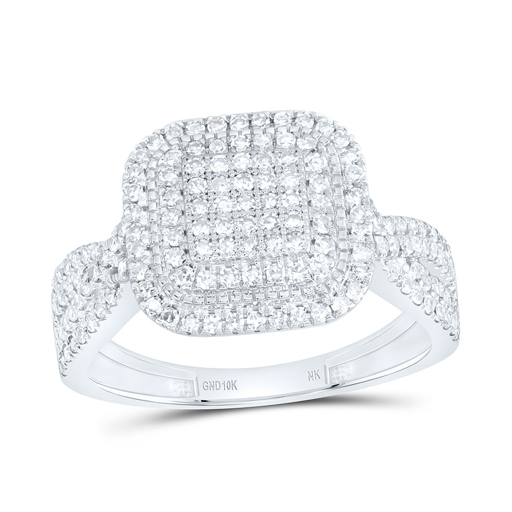 10K Yellow Or White Gold 5/8 Cttw Natural Diamond Nk Fashion Cushion Bridal Anniversary Wedding Engagement Band Ring