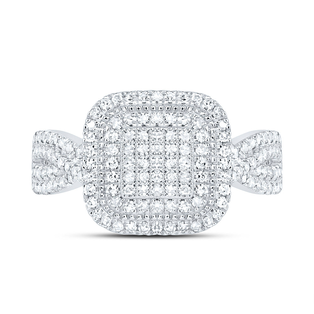 10K Yellow Or White Gold 5/8 Cttw Natural Diamond Nk Fashion Cushion Bridal Anniversary Wedding Engagement Band Ring
