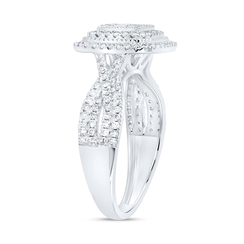 10K Yellow Or White Gold 5/8 Cttw Natural Diamond Nk Fashion Cushion Bridal Anniversary Wedding Engagement Band Ring