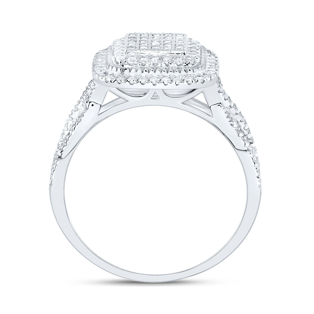 10K Yellow Or White Gold 5/8 Cttw Natural Diamond Nk Fashion Cushion Bridal Anniversary Wedding Engagement Band Ring