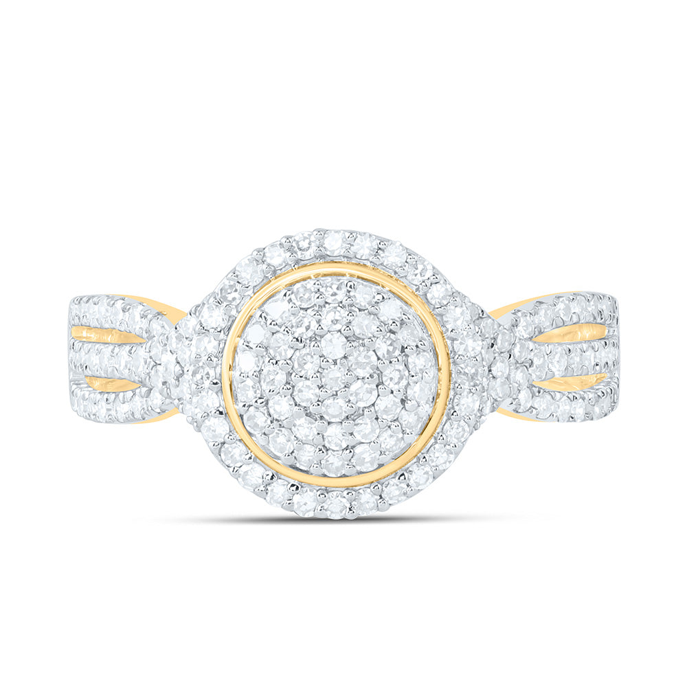 10K Yellow Or White Gold 1/2 Cttw Natural Diamond Nk Fashion Round Bridal Anniversary Wedding Engagement Band Ring