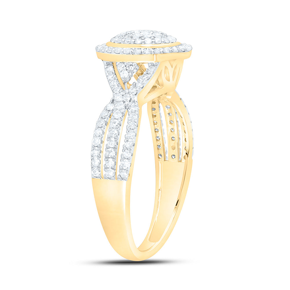 10K Yellow Or White Gold 1/2 Cttw Natural Diamond Nk Fashion Round Bridal Anniversary Wedding Engagement Band Ring