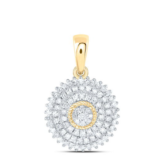 10K Yellow Or White Gold 1/3 Cttw Natural Diamond Nk Fashion Round Pendant