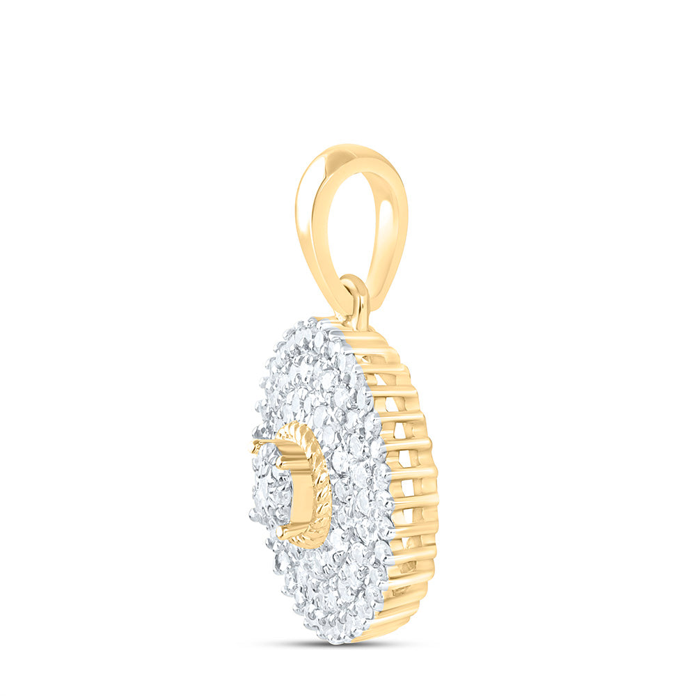 10K Yellow Or White Gold 1/3 Cttw Natural Diamond Nk Fashion Round Pendant