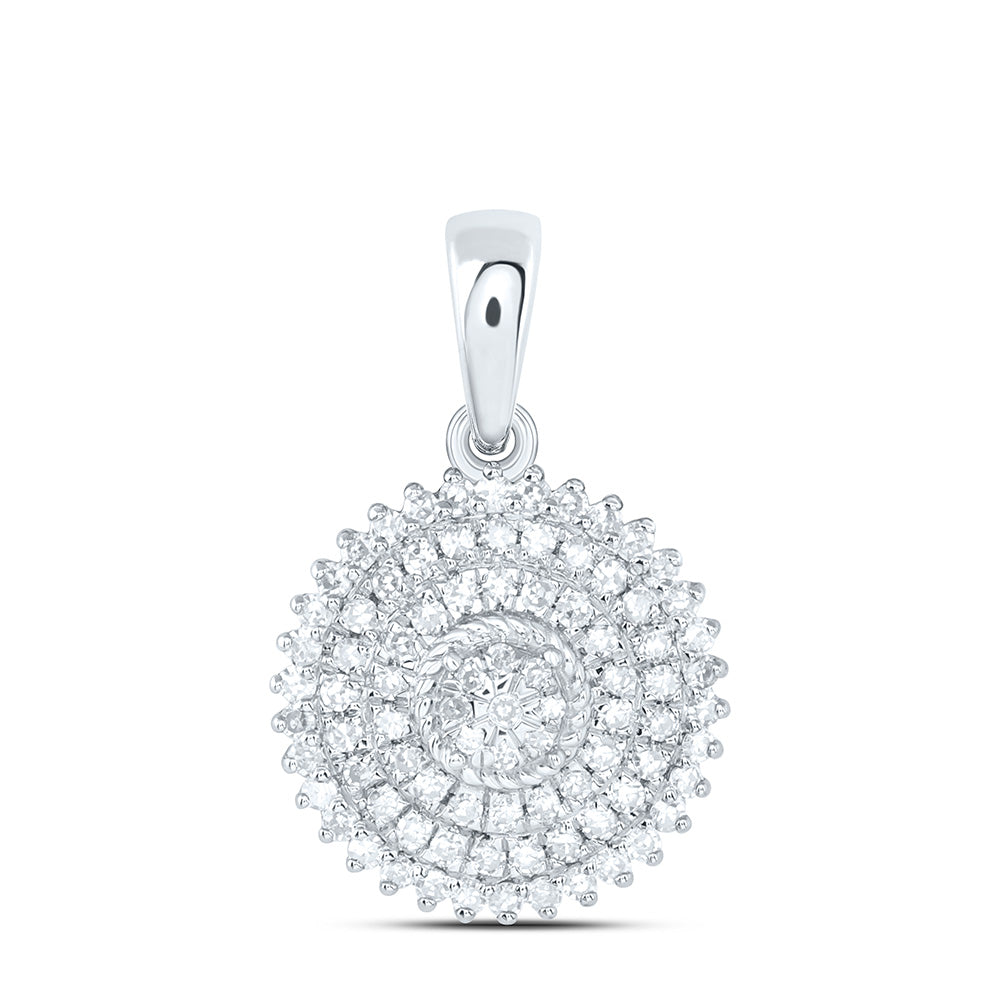 10K Yellow Or White Gold 1/3 Cttw Natural Diamond Nk Fashion Round Pendant