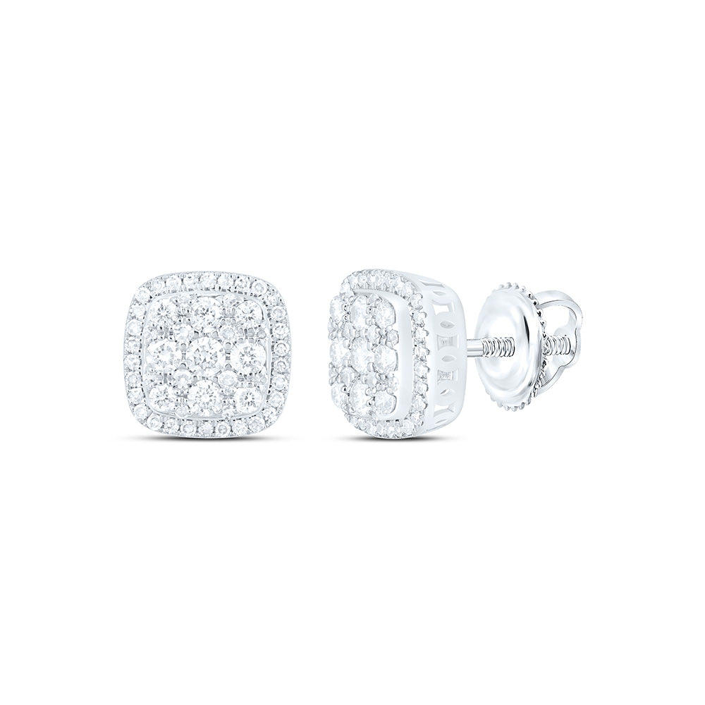 10K Yellow Or White Gold 1/2 Cttw Natural Diamond Nk Fashion Cushion Earring