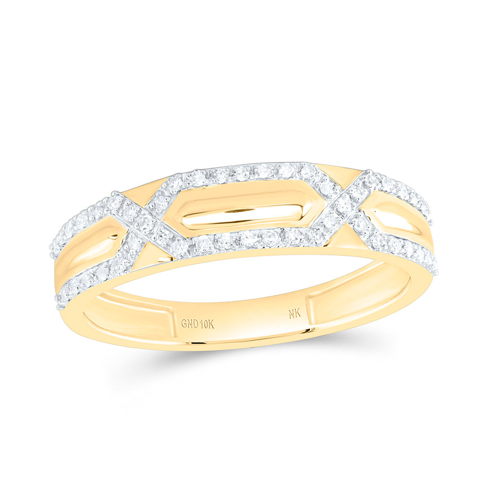 10K Yellow Or White Gold 5/8 Cttw Natural Diamond Nk Fashion Square Bridal Anniversary Wedding Engagement Band Ring Trio Set