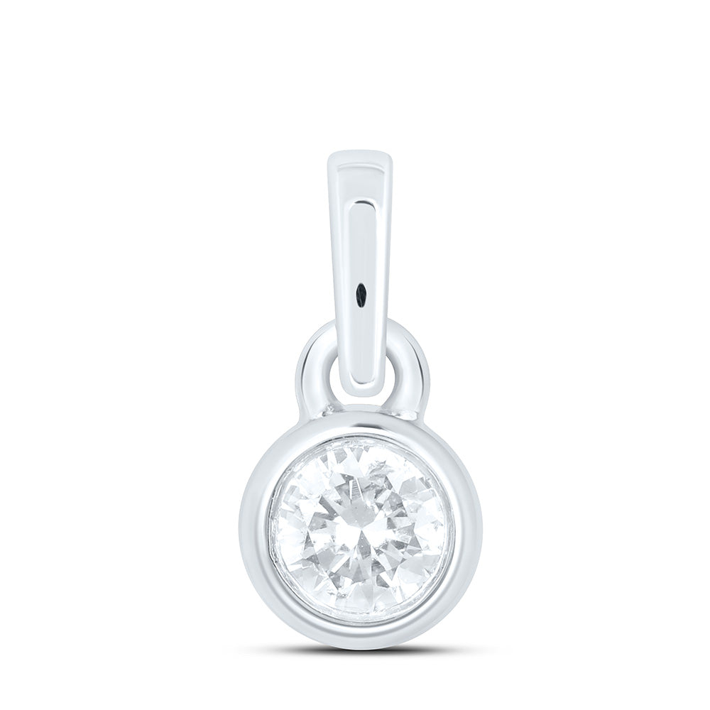 10K Yellow Or White Gold 1/12 Cttw Natural Diamond Nk Gift Round Pendant