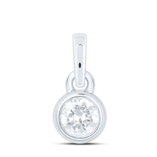 10K Yellow Or White Gold 1/12 Cttw Natural Diamond Nk Gift Round Pendant