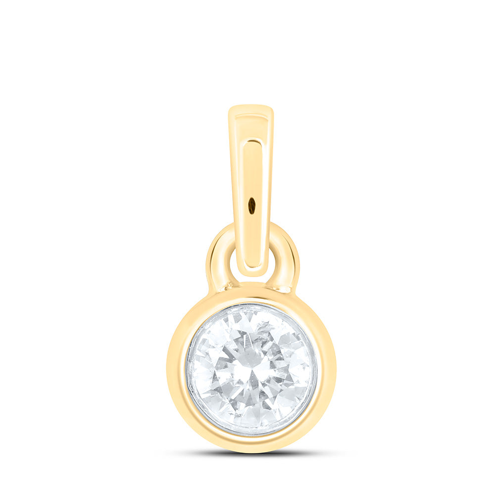 10K Yellow Or White Gold 1/12 Cttw Natural Diamond Nk Gift Round Pendant