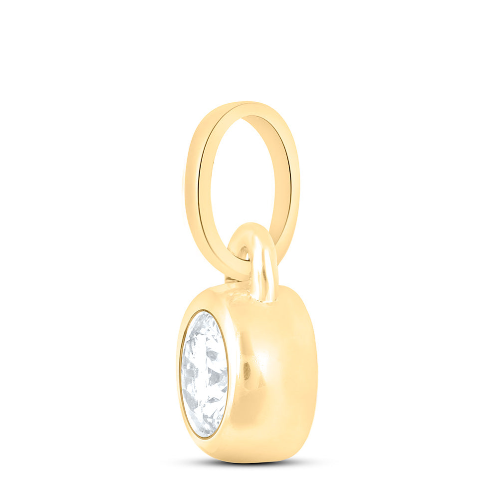 10K Yellow Or White Gold 1/12 Cttw Natural Diamond Nk Gift Round Pendant