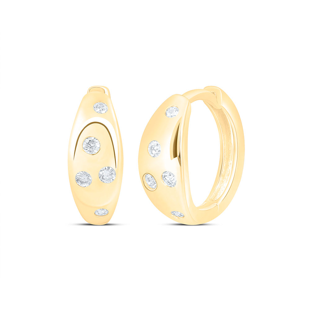 10K Yellow Or White Gold 1/6 Cttw Natural Diamond Ana M Fashion Hoop Earring