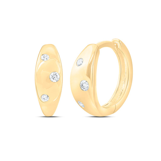 14K Yellow Or White Gold 1/10 Cttw Natural Diamond Ana M Fashion Hoop Earring