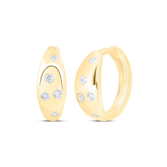 14K Yellow Or White Gold 1/6 Cttw Natural Diamond Ana M Fashion Hoop Earring