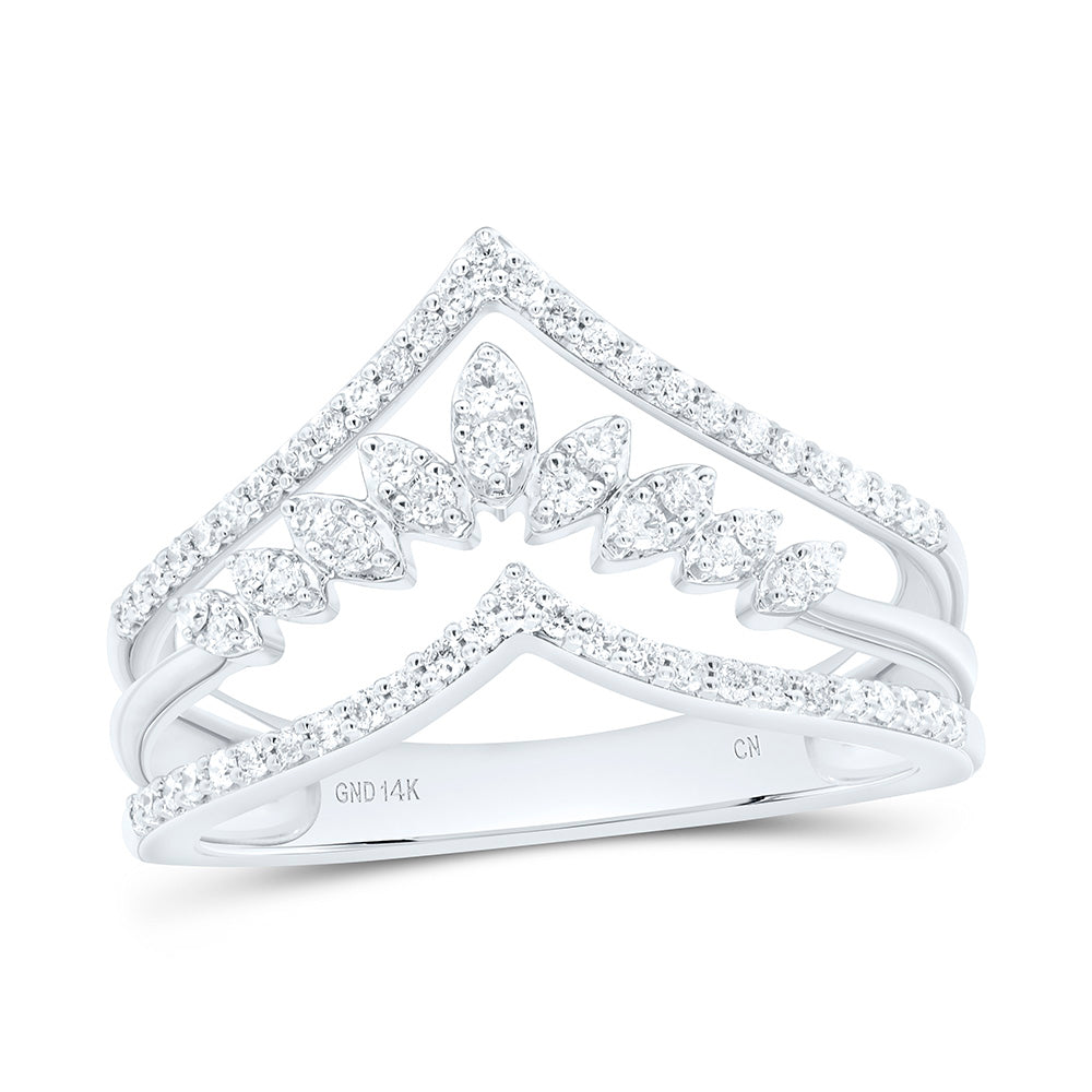 14K Yellow Or White Gold 1/3 Cttw Natural Diamond Cn Fashion Bridal Anniversary Wedding Engagement Band Ring