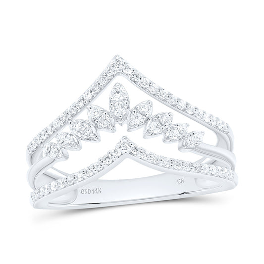 14K Yellow Or White Gold 1/3 Cttw Natural Diamond Cn Fashion Bridal Anniversary Wedding Engagement Band Ring