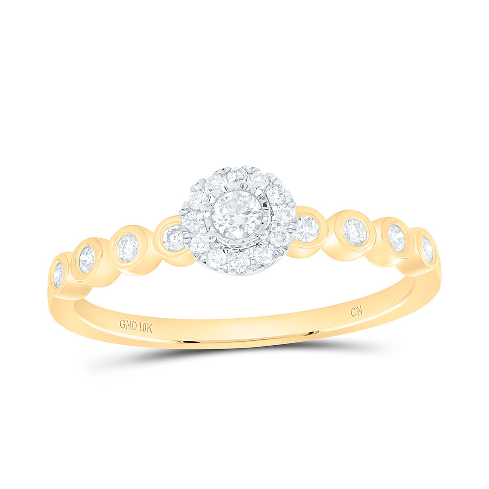 10K Yellow Or White Gold 1/4 Cttw Natural Diamond Cn Fashion Round Promise Bridal Anniversary Wedding Engagement Band Ring