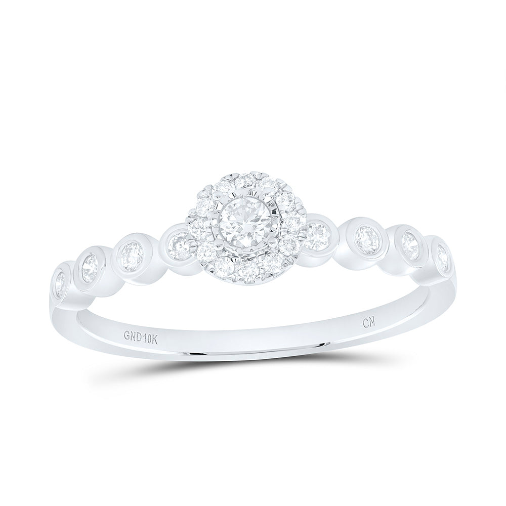 10K Yellow Or White Gold 1/4 Cttw Natural Diamond Cn Fashion Round Promise Bridal Anniversary Wedding Engagement Band Ring