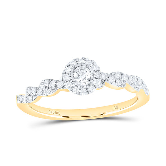 10K Yellow Or White Gold 1/4 Cttw Natural Diamond Cn Fashion Round Promise Bridal Anniversary Wedding Engagement Band Ring
