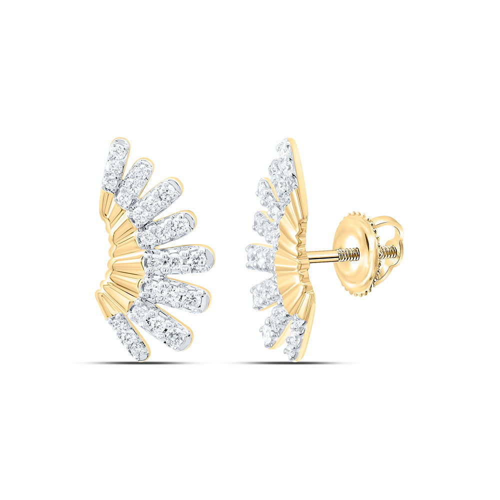 14K Yellow Or White Gold 1/4 Cttw Natural Diamond Cn Fashion Earring, L: 7.8 Mm x W: 13.2 Mm