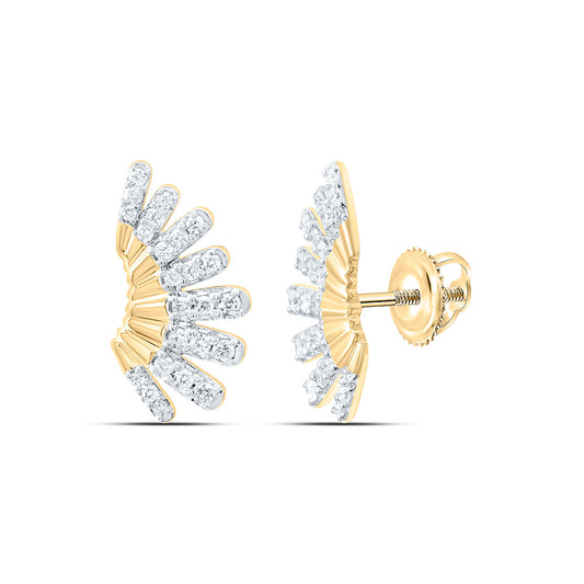 14K Yellow Or White Gold 1/4 Cttw Natural Diamond Cn Fashion Earring, L: 7.8 Mm x W: 13.2 Mm