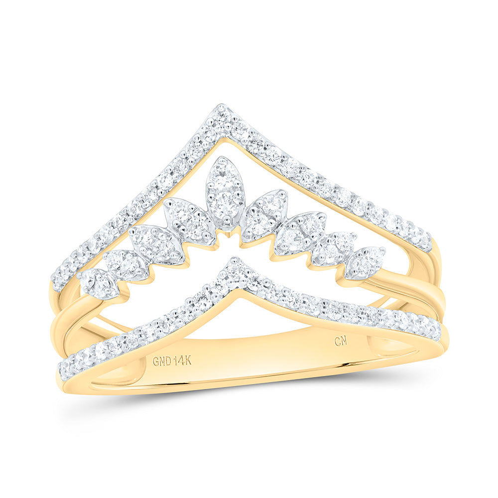 14K Yellow Or White Gold 1/3 Cttw Natural Diamond Cn Fashion Bridal Anniversary Wedding Engagement Band Ring