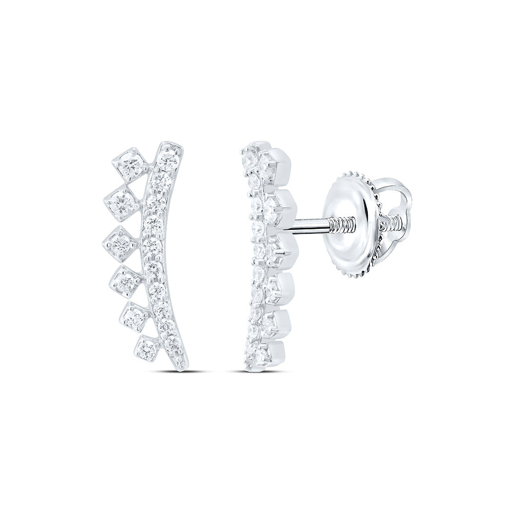 14K Yellow Or White Gold 1/4 Cttw Natural Diamond Cn Fashion Earring, L: 8.5 Mm x W: 13.3 Mm
