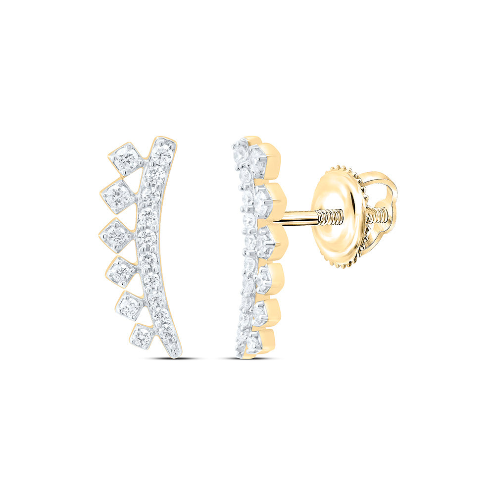 14K Yellow Or White Gold 1/4 Cttw Natural Diamond Cn Fashion Earring, L: 8.5 Mm x W: 13.3 Mm