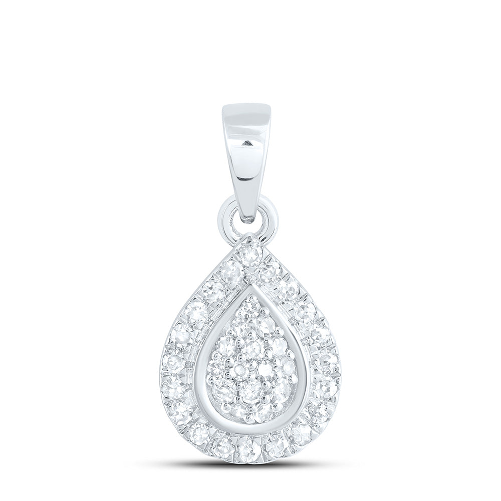 10K Yellow Or White Gold 1/10 Cttw Natural Diamond Nk Fashion Pear Pendant
