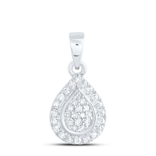 10K Yellow Or White Gold 1/10 Cttw Natural Diamond Nk Fashion Pear Pendant
