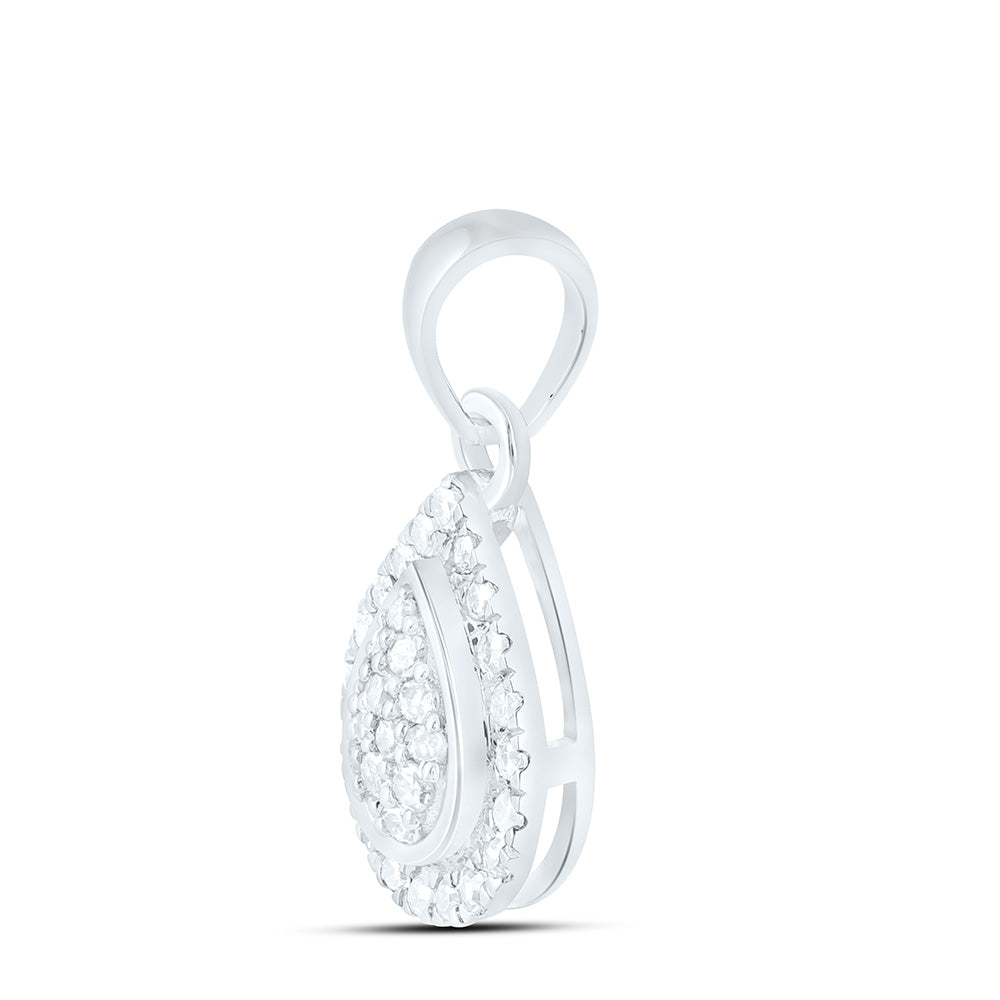 10K Yellow Or White Gold 1/10 Cttw Natural Diamond Nk Fashion Pear Pendant