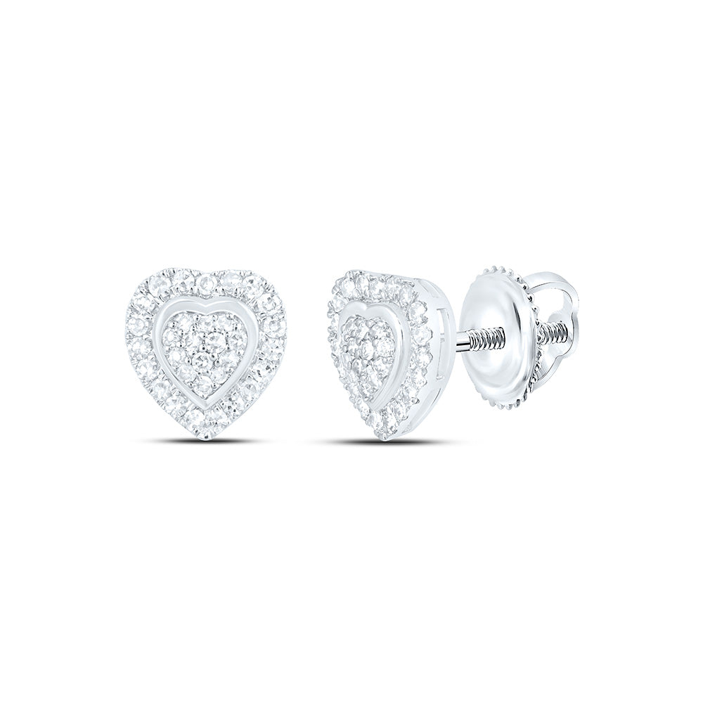 10K Yellow Or White Gold 1/6 Cttw Natural Diamond Nk Fashion Heart Earring