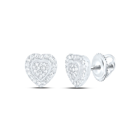 10K Yellow Or White Gold 1/6 Cttw Natural Diamond Nk Fashion Heart Earring