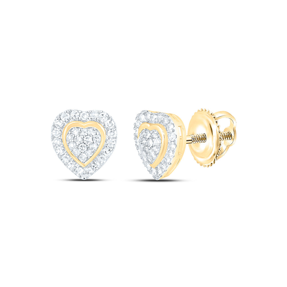 10K Yellow Or White Gold 1/6 Cttw Natural Diamond Nk Fashion Heart Earring
