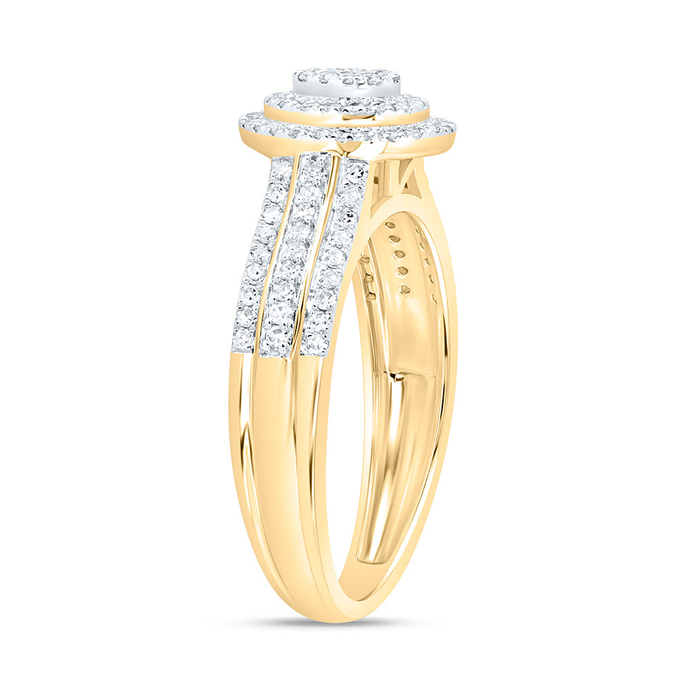 10K Yellow Or White Gold 3/8 Cttw Natural Diamond Nk Fashion Oval Bridal Anniversary Wedding Engagement Band Ring