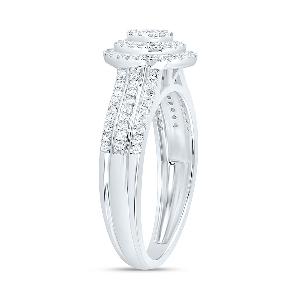 10K Yellow Or White Gold 3/8 Cttw Natural Diamond Nk Fashion Oval Bridal Anniversary Wedding Engagement Band Ring