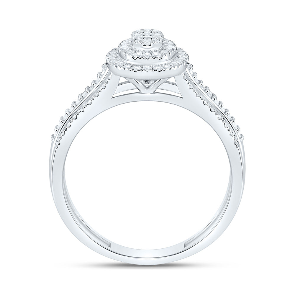 10K Yellow Or White Gold 3/8 Cttw Natural Diamond Nk Fashion Oval Bridal Anniversary Wedding Engagement Band Ring