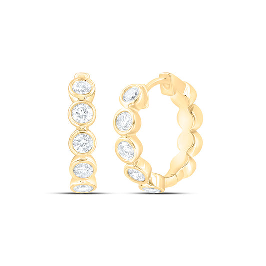 10K Yellow Gold 5/8Ctw Natural Diamond Cn Fashion Hoop Earring