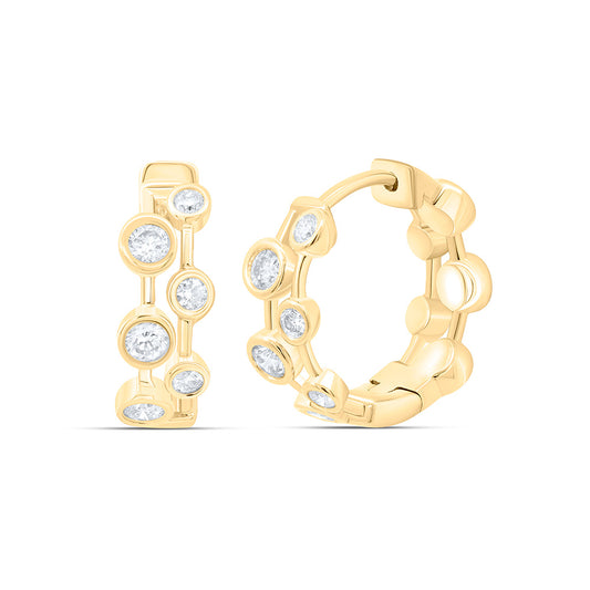 10K Yellow Gold 1/2Ctw Natural Diamond Cn Fashion Hoop Earring