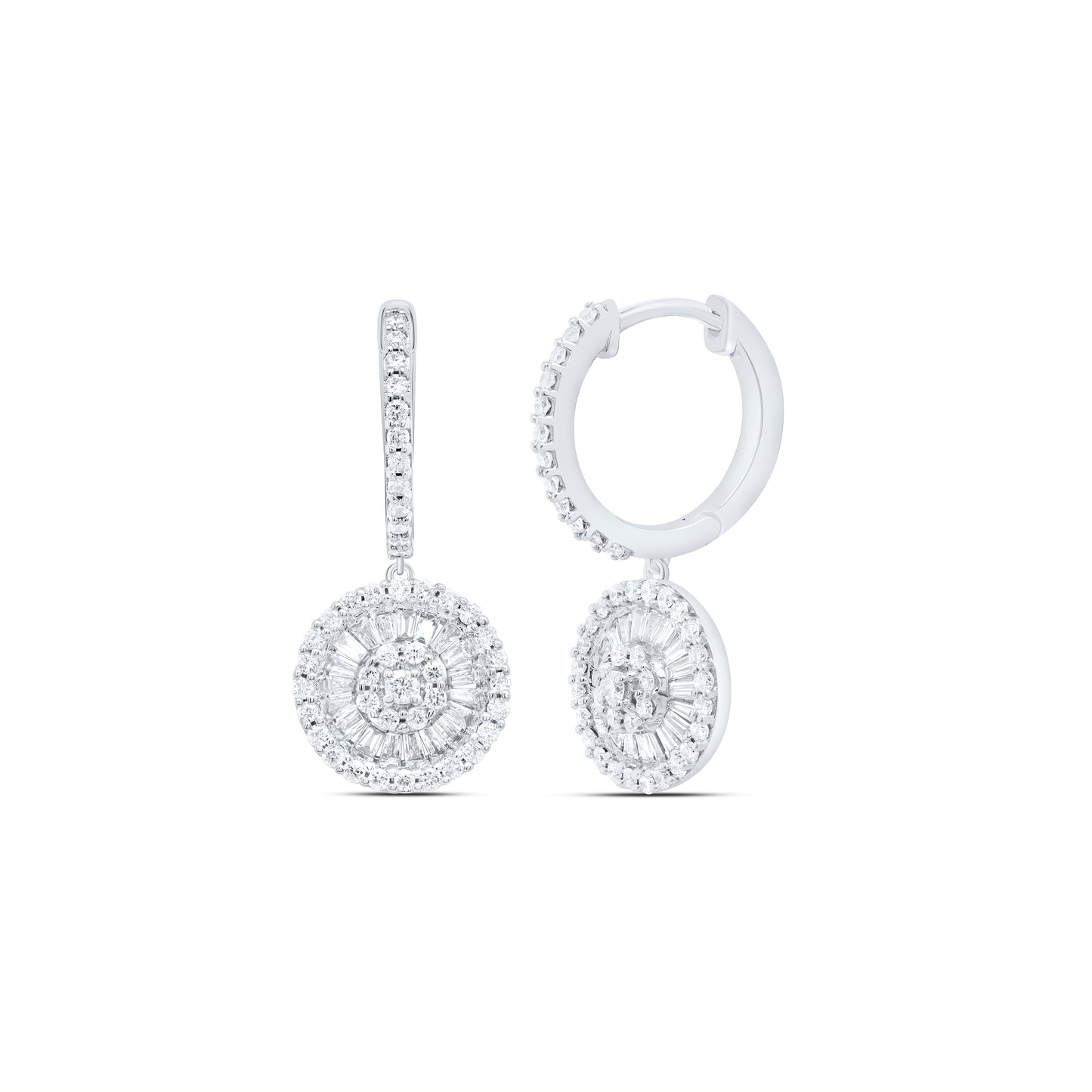 14K Yellow Or White Gold 5/8Ctw Natural Diamond Ana M Fashion Round Dangling Earring