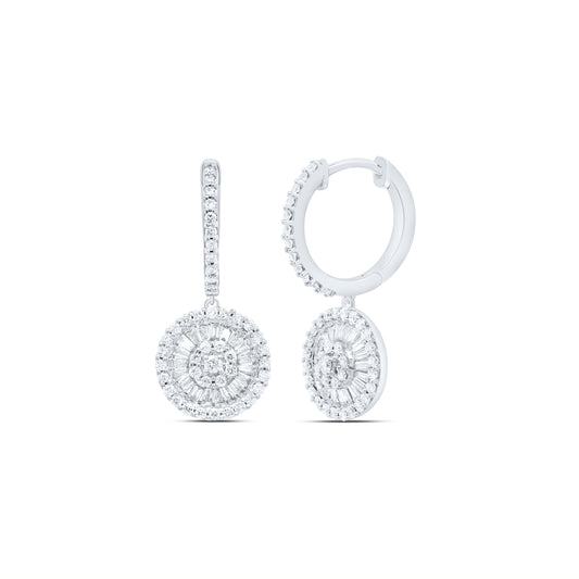 14K Yellow Or White Gold 5/8Ctw Natural Diamond Ana M Fashion Round Dangling Earring
