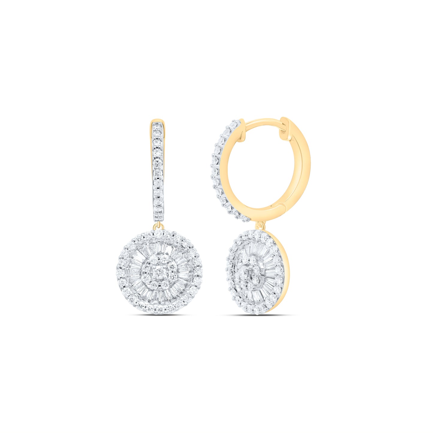 14K Yellow Or White Gold 5/8Ctw Natural Diamond Ana M Fashion Round Dangling Earring