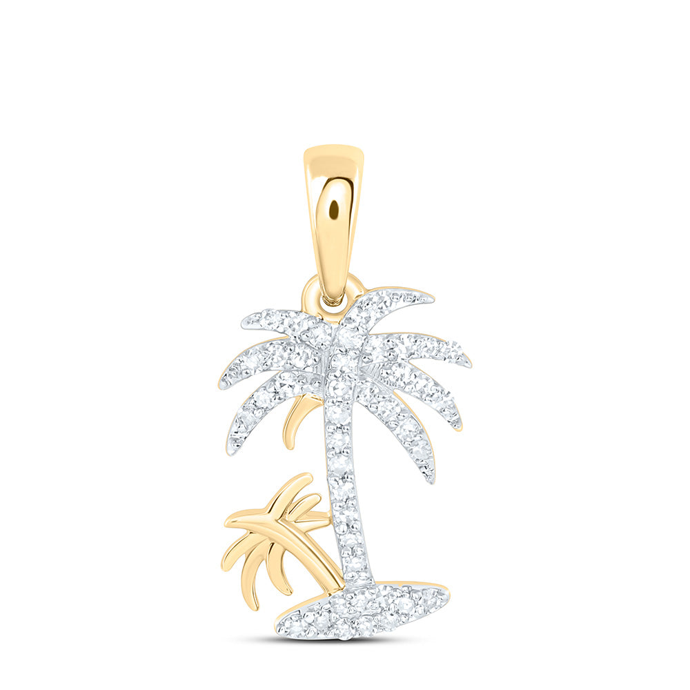 10K Yellow Or White Gold 1/6 Cttw Natural Diamond Nk Fashion Tree Pendant