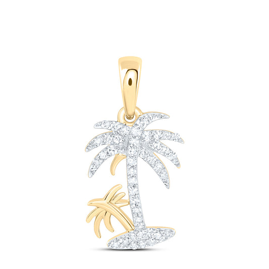 10K Yellow Or White Gold 1/6 Cttw Natural Diamond Nk Fashion Tree Pendant