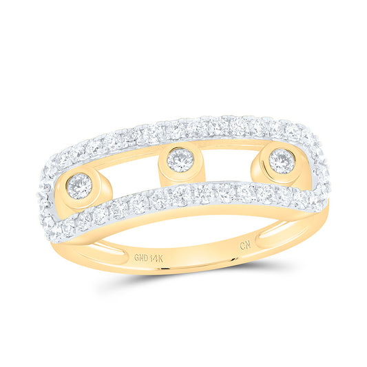 14K Yellow Or White Gold 1/2 Cttw Natural Diamond Cn Fashion Bridal Anniversary Wedding Engagement Band Ring