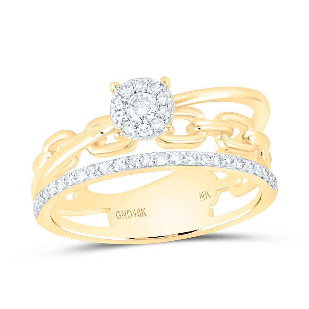 10K Yellow Or White Gold 1/4 Cttw Natural Diamond Nk Fashion Bridal Anniversary Wedding Engagement Band Ring