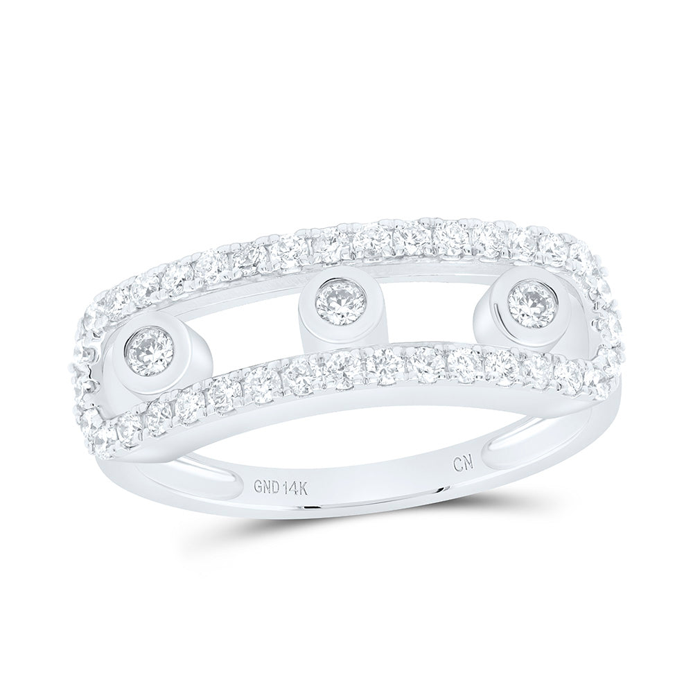 14K Yellow Or White Gold 1/2 Cttw Natural Diamond Cn Fashion Bridal Anniversary Wedding Engagement Band Ring