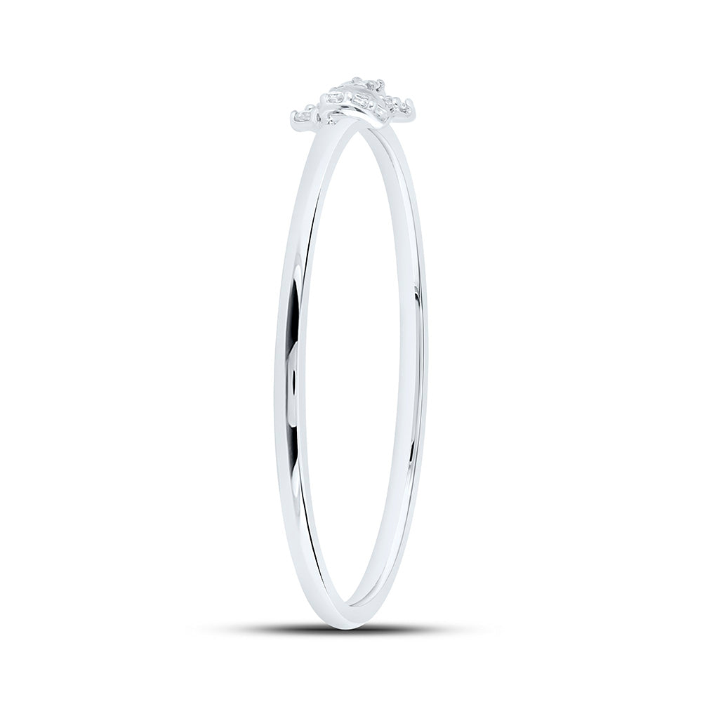 10K Yellow Or White Gold 1/20 Cttw Natural Diamond Nk Gift Bow Bridal Anniversary Wedding Engagement Band Ring