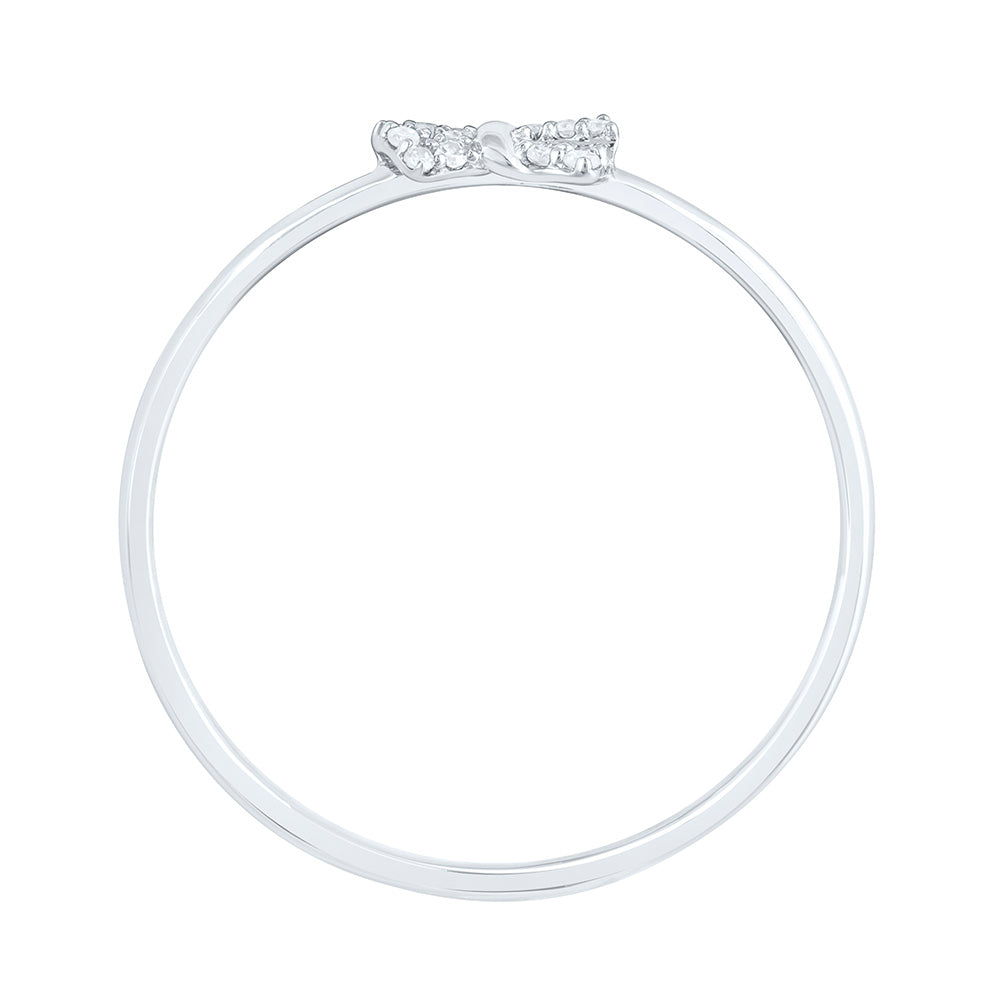 10K Yellow Or White Gold 1/20 Cttw Natural Diamond Nk Gift Bow Bridal Anniversary Wedding Engagement Band Ring